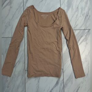 Aeropostale Brown Seriously Soft Sculpt Top